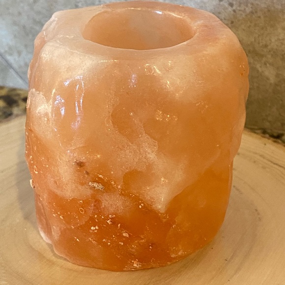 Himalayan Rock Salt Natural Stone Candle TeaLite Votive Holder Pink Rock Crystal - Picture 9 of 16
